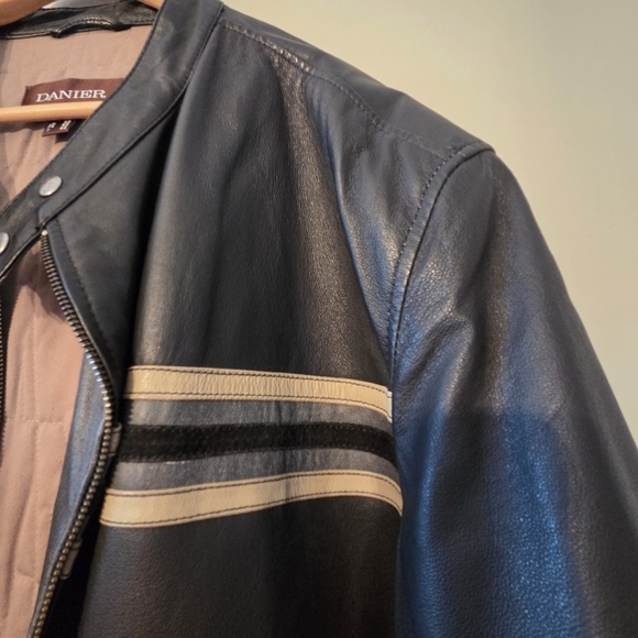 Danier Men's Leather Biker Boho Black Moto Hippie Zip Fall Winter Jacket Sz 3XL - Picture 6 of 14